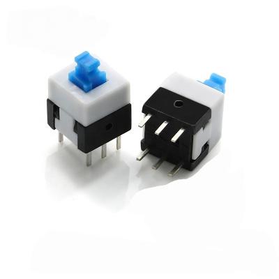 China Good quality 8*8 mm 2P2T 6pin self lock push button switch dip button on-off switch PS-K80 for sale