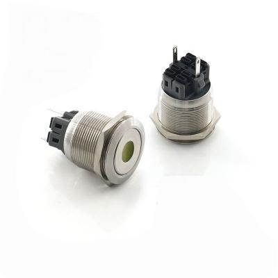 China 2 pin waterproof stainless steel metal illuminated push button switch led push button switch PS-D25A for sale