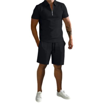 China Summer Thermal Sports Suit Mens Plain Color Polo T-shirt Men Shorts 2 Piece Sets Custom for sale