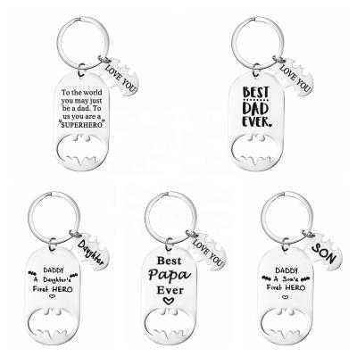 China 2022 Trendy In The World You Can Just Dad's Best Key Chain Stainless Steel Accessories Fathers Day Gifts for sale