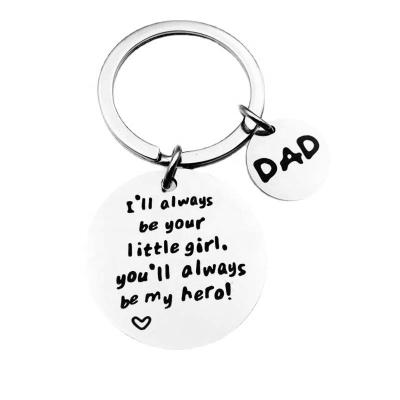 China New Trendy Letter I Will Always Be Your Main Little Girl Stainless Steel Accessories Fathers Day Chain Gifts for sale