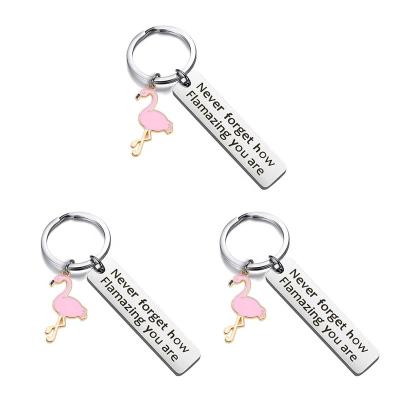 China Fashionable New Inspirational Presents Never Forget How Cute Stainless Steel Key Chain Gift Wholesale for sale