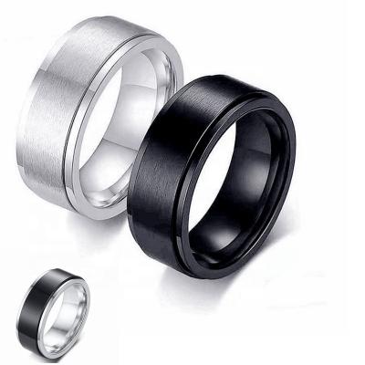 China CLASSIC New Product Rotating Stainless Steel Tricolor Titanium Steel Men's Ring Rotating Ring For Male for sale