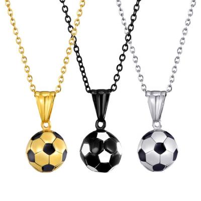 China Stainless Steel Trendy Trendy Sports Fashion Football Club Pendant Necklaces For Men Women Jewelry for sale