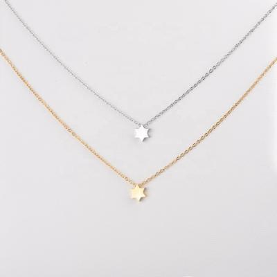 China FASHIONABLE Star Pendant Necklaces Stainless Steel Personality Titanium Steel Necklace For Women Girl for sale