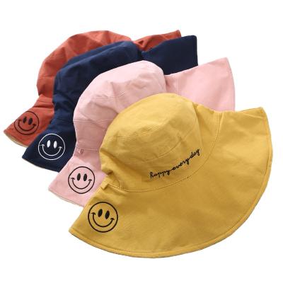 China Sun Protection 2021 Fashion Happy Eaves Daily Double Side Wide Hip Hop Adjustable Bucket Hat for sale