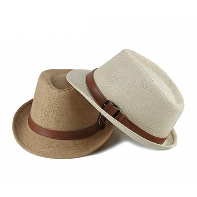 China Image Wholesale Cheap Fedora Hats Men With Leather Buckle Decoration Around for sale