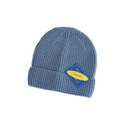 China 2021 spring new winter trend character plus velvet solid color comfortable warm children's knitted hat for sale