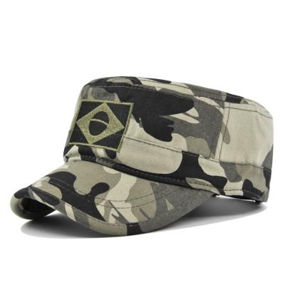 China COMMON Military Flat Baseball Cap Dad Cotton Camouflage Men Embroidery Flag Brazil Outdoor Hats for sale