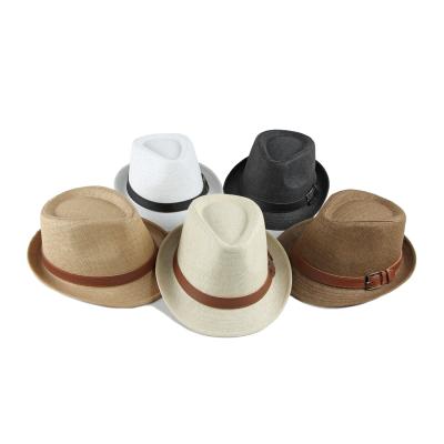 China Cool Picture Vintage Casual Summer Men Pack Retro Solid Fedoras Cover Up Outdoor Travel Straw Hat for sale