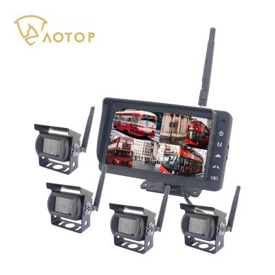 China Touch Button Design Wireless Truck Camera System AHD DVR System 1080P Rear Wireless QUAD SLOT VIEW for sale