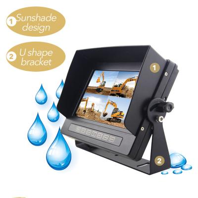 China Car Rear View High Resolution 7 Inch Water Condition Rear View Reversing Quad Camera System Waterproof Monitor for sale