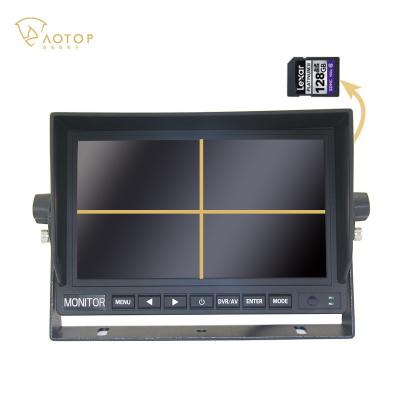 China 4 channel recoridng truck 4 ways cameras recorder DVR monitor reverse system wired rearview 7