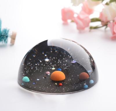 China 3D Design Solar Educational Customizable Planet Universe Wholesale 80mm Europe Crystal Sphere Paperweight for sale