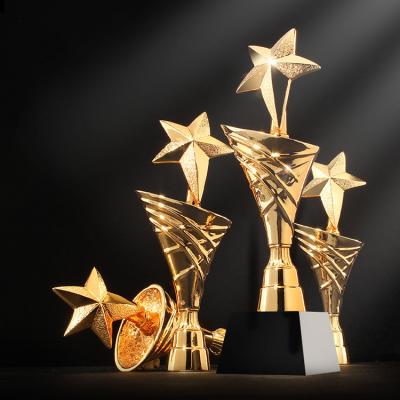 China Europe Shining Blue Crystal Star Trophy Award 2012 New Design for sale