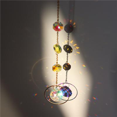 China Luxury Wedding Decoration Sun Catcher Crystal Wind Chime Ornaments Chandelier Beaded Curtain Crystal Curtain for sale