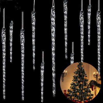 China Luxury Clear Glass Icicle For Christmas Tree Decoration Crystal Icicle For Christmas Ornaments for sale