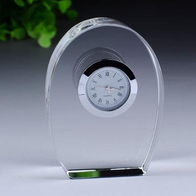 China China EXPO March Crystal Glass Clock Craft 2022 for home decoration Crystal Clock Gift Craft Decoration for sale