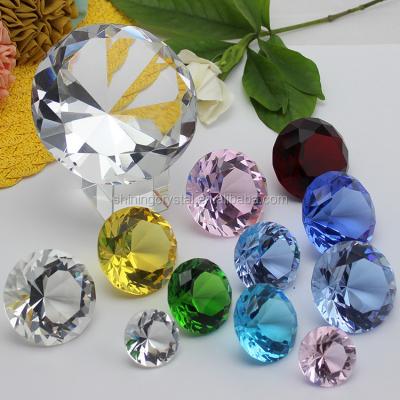 China Europe Item Wholesale Crystal Round Diamond Glass Diamond For Wedding Gift for sale