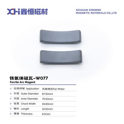 Cina Magnete ad arco di ferrite Ventilatore elettrico di soffitto Magnete ferrite permanente W077 in vendita