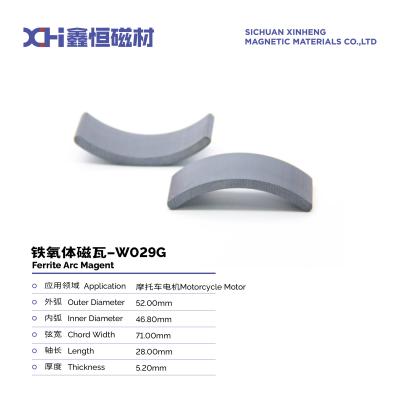 China Anisotropic Circular Arc Permanent Magnet Ferrite Used In Motorcycle Motors W029G for sale