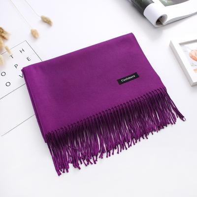 China Cashmere Pashmina Shawl Scarf Winter Warmth Thickening All-match Solid Color Outdoor Luxury Blanket Wraps Scarves Bufanda for sale