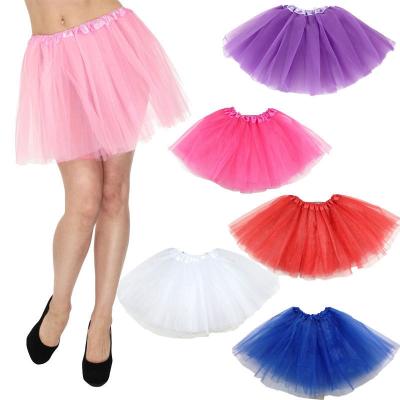 China Plus Size Plus Size Summer Women Vintage Tulle Skirt Tutu Skirt Adult Fancy Ballet Dancewear Mini Skirts Party Dress Short Prom Costume for sale