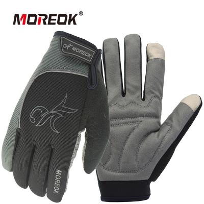 China MOREOK Autumn Full Finger Breathable Suede Unisex Foam Pads MTB Bike Bicycle Road Cycling Cycling Gloves For Men for sale