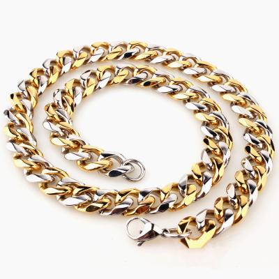 China Factory Wholesale Hiphop Dubai 14k Gold Chains Stainless Steel Necklaces Mens Chain Necklace Jewelry for sale