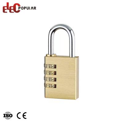 China Security Multilayer Padlock Portable Anti-theft Brass Dial 4 Digit Combination Password Lock for sale