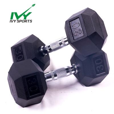 China Factory Universal Professional Wholesale Cheap Price Hex Rubber Dumbbell For Fitness for sale