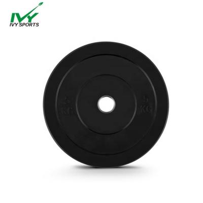 China Durable Black Round Universal Training Gym Custom Design Rubber Weight Plates for sale