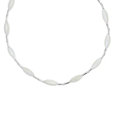 China Comfort Fit 2022 New 36cm Shell Sterling Silver Beads Splicing Short Natural Shell Necklace for sale