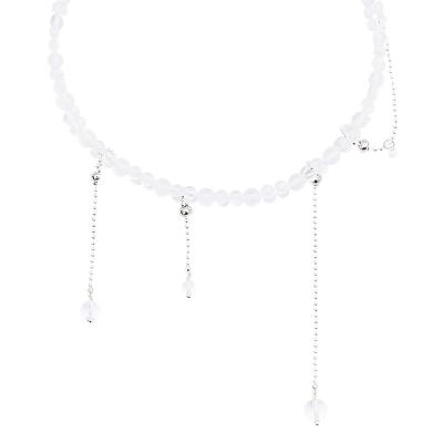 China Comfort Fit 2022 New Style High Quality Women's Personality Water Drop White Crystal Beading Necklace for sale