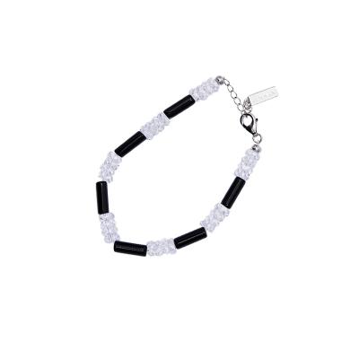 China Other Fashion Design Nocturne Series 20cm Simple White Crystal Black Onyx Bracelet for sale