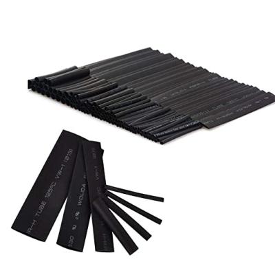 China 127Pcs Thermal Insulation 2:1 Heat Shrink Tubing Black Tube Wrap Cable Sleeving Wire For Electrical Electrical Cable Wrap Assortment for sale