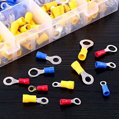 China 280Pcs PVC Spade Crimp Terminal Assorted Insulated Electrical Wire Connectors Set Electrical Outlets Blue Yellow Kit for sale