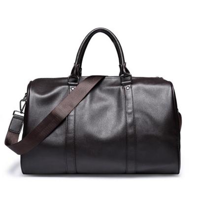 China Vintage Dreamtop DTD415 Faux Leather Weekend Travel Bag Fashion Tote Life Fitness Gym Bag Black For Men for sale