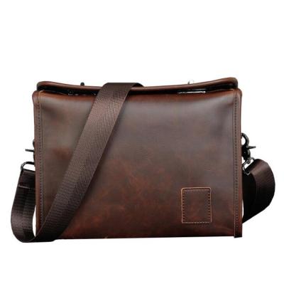 China Dreamtop DTD004 Daily Work PU Messenger Bag Brown Vintage Sling Bag Leather Shoulder Sling Bag For Men for sale