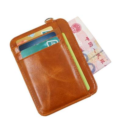 China Dreamtop DTC464 Vintage Credit Card Case Female Slim Fashion Leather Material Men's Custom Card Wallet for sale