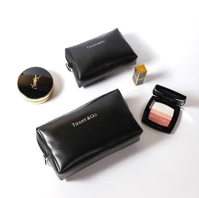 China Fashion Dreamtop DTF130 Black Fashion Women Cosmetic Bag PU Leather Train Case Makeup For Promotion for sale