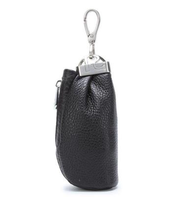 China Fashion Dreamtop DTC381 Soft Genuine Leather Men's Card Key Case Black Luxury Car Key Bag For Promotion for sale