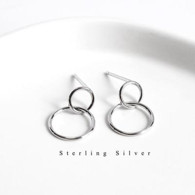 China Cheap Dreamtop DTS015 Simple Design Student Girls Punk Jewelry 925 Sterling Silver Stud Earrings for sale