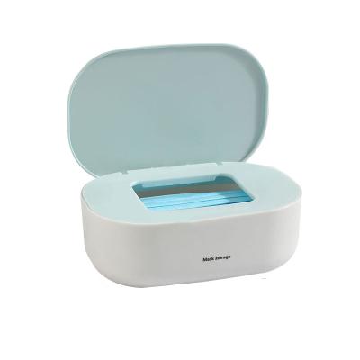 China Viable Wall Mounted Mask Storage Box Tissue Desk Box With Lid Dustproof Disposable Mask Container Organizer For Wet Masks Tissues for sale