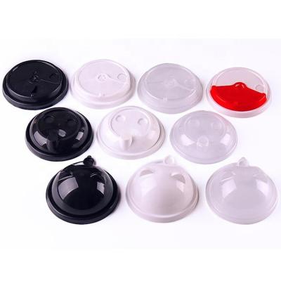 China 90mm Diameter Hinge Plug PP Coffee Milk Tea Cups Leakproof Disposable Plastic Lid for sale