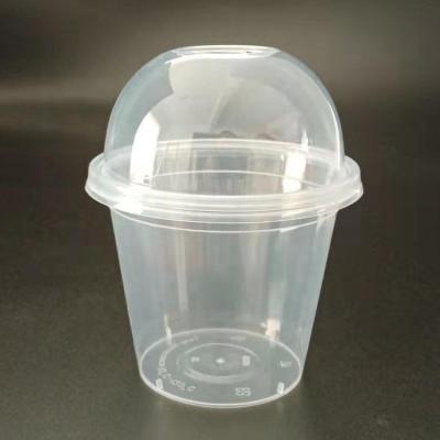 China Customized Transparent Logo Single Wall Milk Tea Plastic Hard Cup 8oz 12oz 16oz 20oz 24oz 32oz With Lid for sale