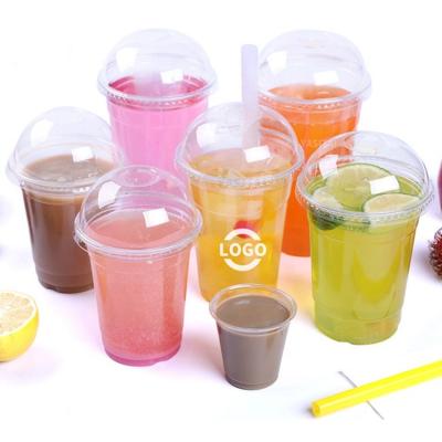 China Single Wall Custom Logo Printed Clearly 8,12,16,20,24oz PP PET Clear Disposable Plastic Cup With Lid for sale