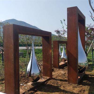 China Western Modern Designs Cast Large Abstract 304 Stainless Steel Sculpture for sale