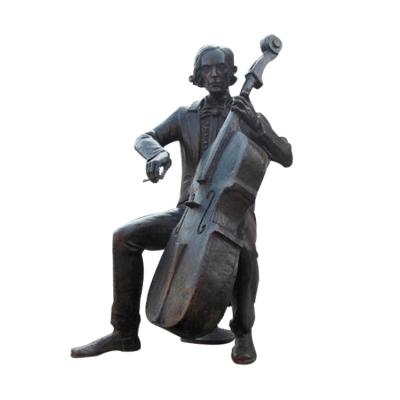 China China Outdoor Garden Decoration Metal Bronze Sculpture Musician Figure Statue for sale