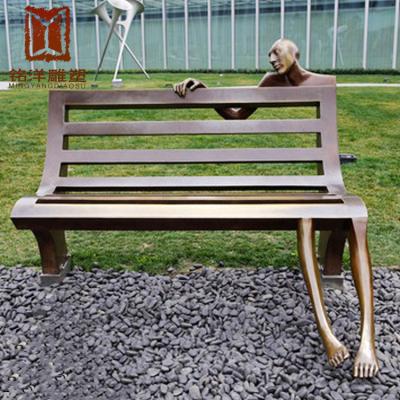 China China factory production direct cast iron garden miniature bronze chair sculpture for sale